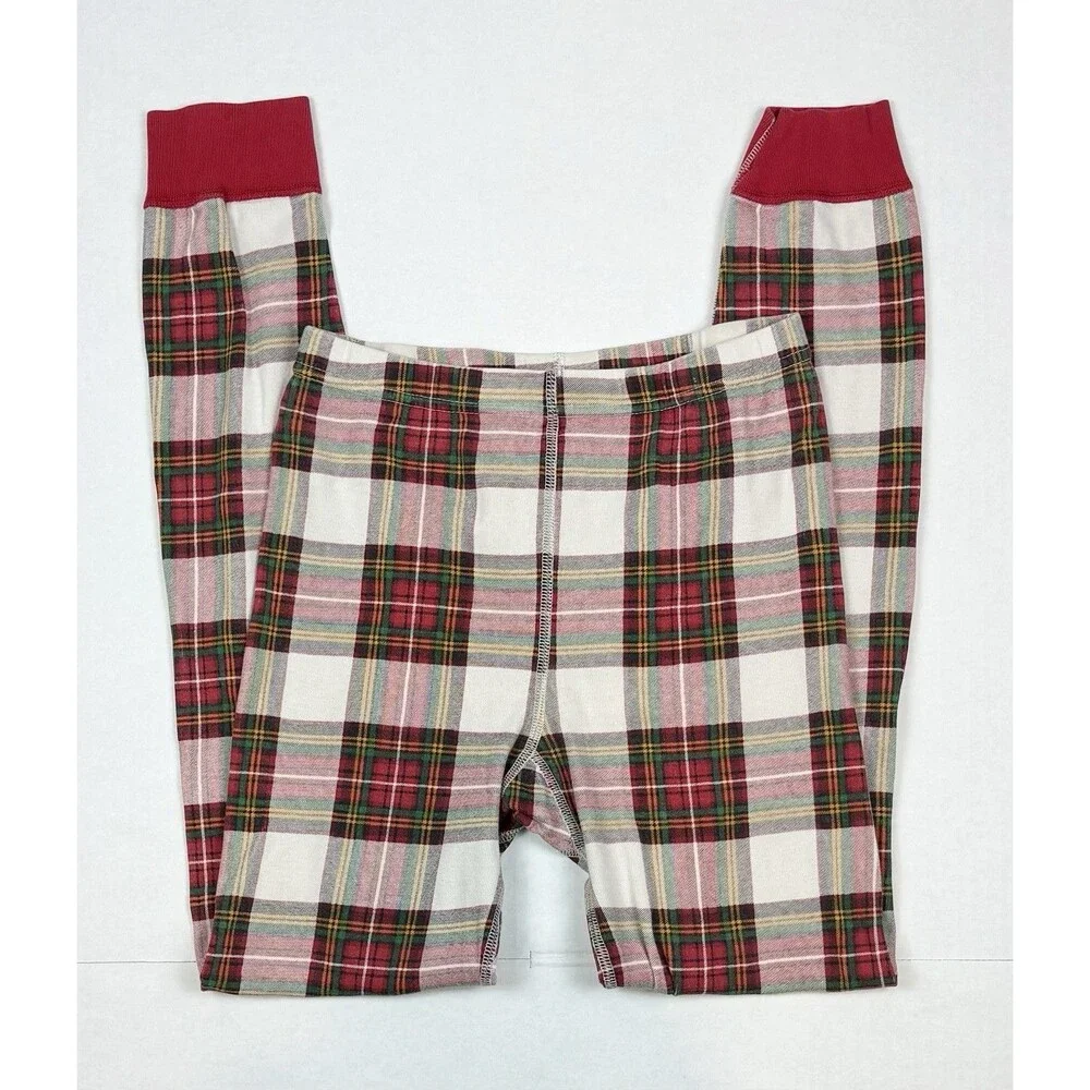 Hanna Andersson Pajamas Sz 12 Christmas Red Green Plaid 2-Piece Organic Cotton